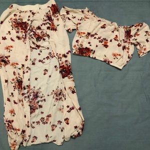 Light pink floral two piece set